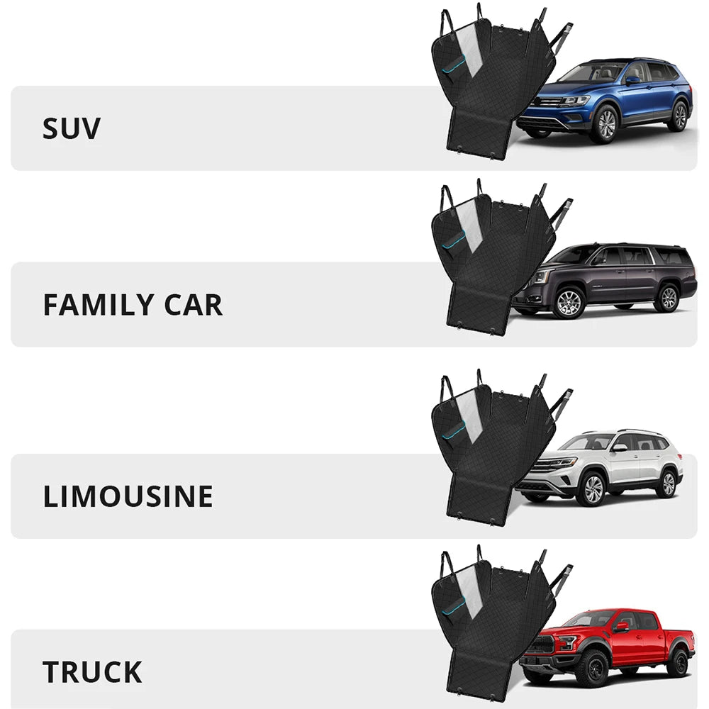 Coprisedile Auto per Cani, Antiscivolo, Impermeabile, Antigraffio, Telo Macchina per Sedili Posteriori e bagagliaio, con zipper e tasca per viaggi