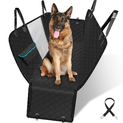 Coprisedile Auto per Cani, Antiscivolo, Impermeabile, Antigraffio, Telo Macchina per Sedili Posteriori e bagagliaio, con zipper e tasca per viaggi