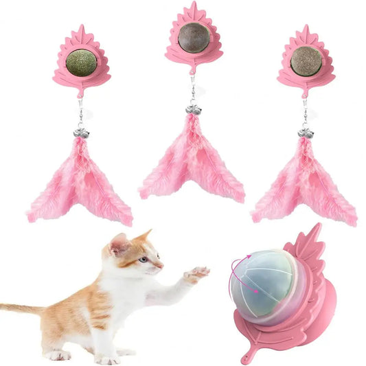Giocattoli interattivi per gatti da interni, gattini, bacchetta magica, giocattolo a piuma, perdita di peso, gattini, divertenti palline di erba gatta per animali domestici