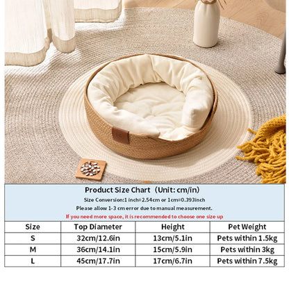 YOKEE Lettino per Gatti in Bamboo Fatto a Mano