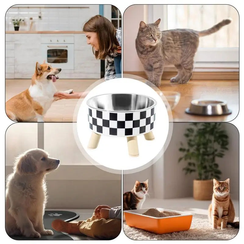 Ciotola per cani in acciaio inox, con piedi di supporto