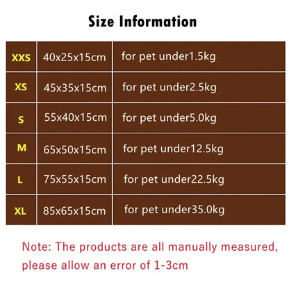Letto per Cani, Cuscino per Cani, Divano per Cani lavabile in diverse dimensioni