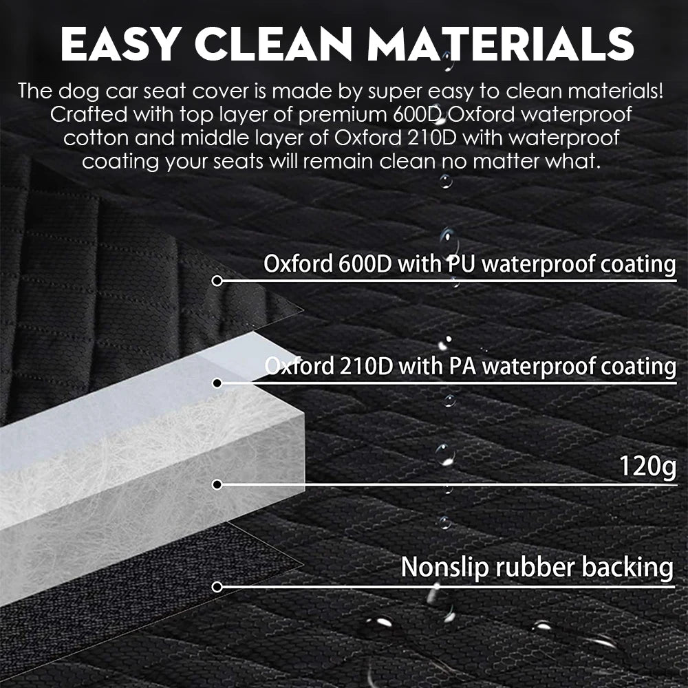 Coprisedile Auto per Cani, Antiscivolo, Impermeabile, Antigraffio, Telo Macchina per Sedili Posteriori e bagagliaio, con zipper e tasca per viaggi