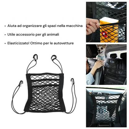 Rete Portaoggetti per Sedili dell’Auto, Tre Strati Doppio Tasche Auto Nets Storage, Anteriore Auto Seat Storage Net, Design per Evitare Che Animali Domestici e Bambini Disturbino 25X30cm